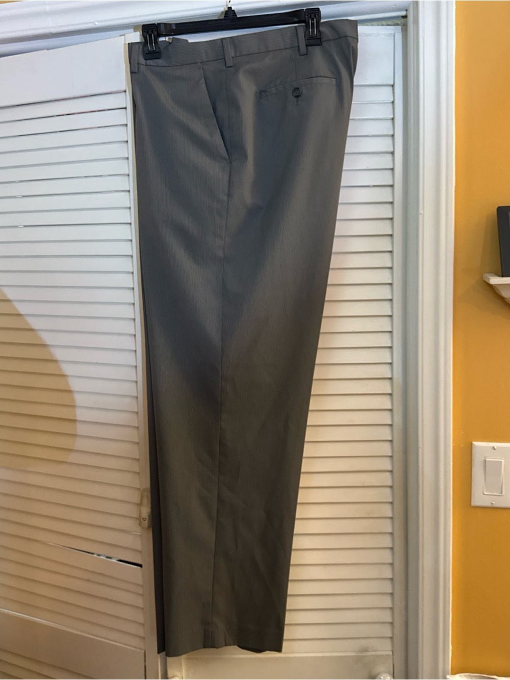 Murano Men's  Gray Dress Trousers with white stripes